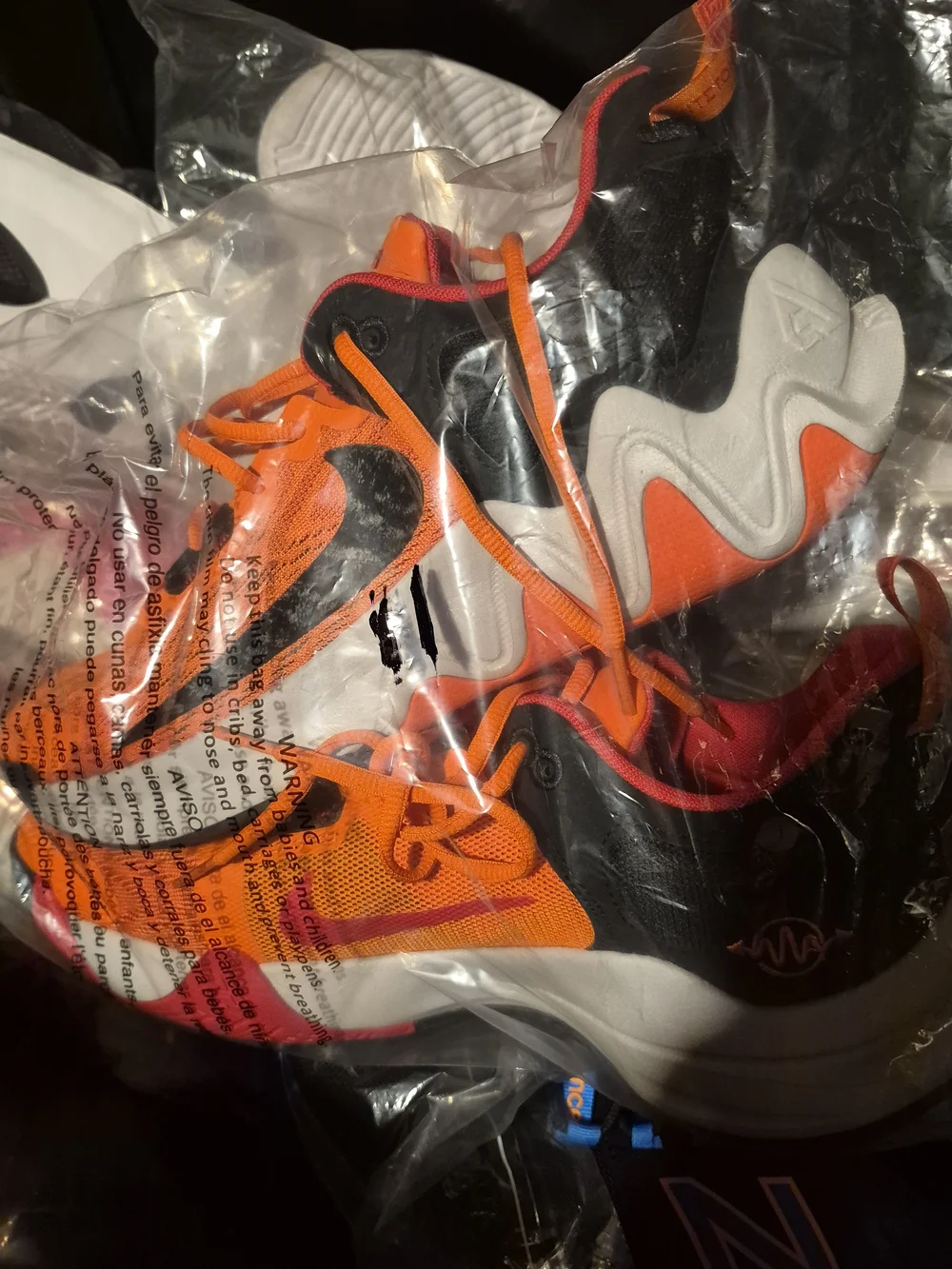 Mens  Orange and Black Athletic Sneakers